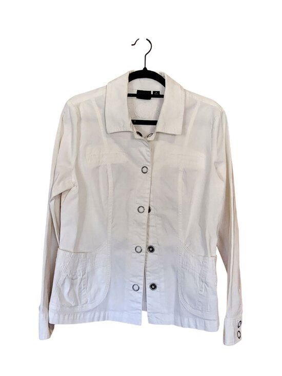 Jackets & Blazers - Tribal White Lightweight Denim Jean Jacket Womens Size 10